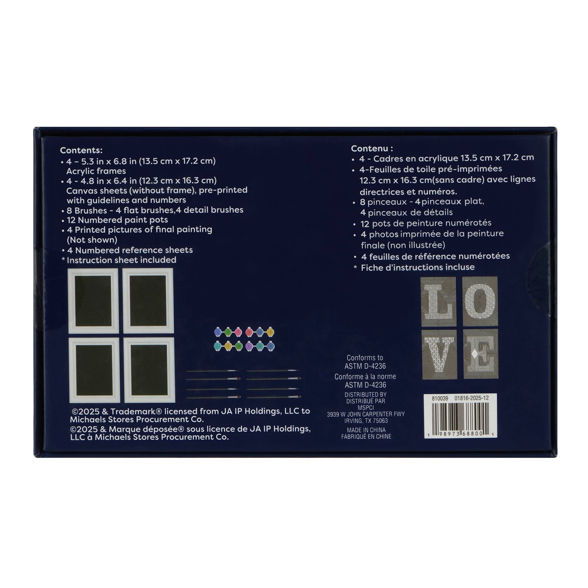 Jonathan Adler x Michaels LOVE Paint-By-Number Framed Gallery Kit
